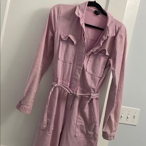 Baby pink jean jumpsuit